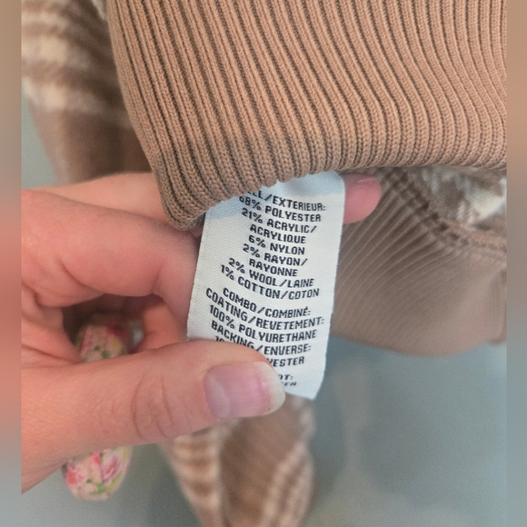 Bagatelle Plaid Bomber Jacket Tan - Picture 7 of 7